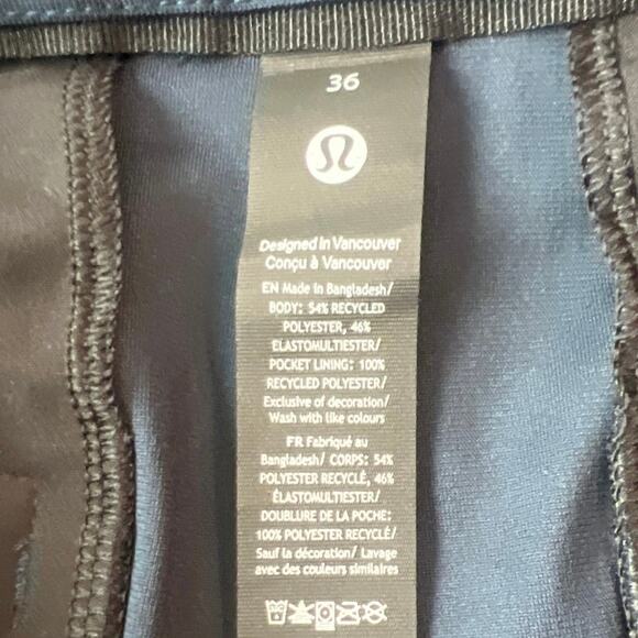 EUC- Lululemon Athletica Men’s ABC Gold Shorts 9” -  size 36 navy - Picture 7 of 7